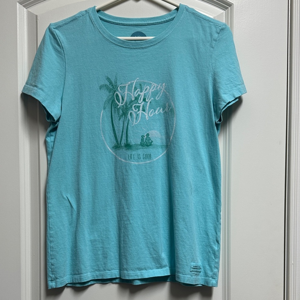 Life Is Good Aqua Graphic Tee